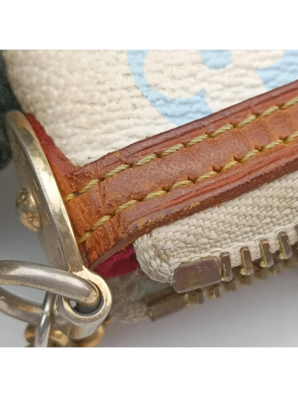 Louis Vuitton Pochette Mirror MM Blanc Monogram Multicolor Handbag